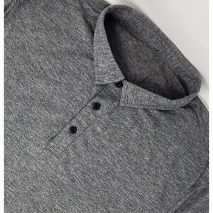 Lululemon Polo Shirt Men's Large Gray Short Sleeve Adult Performance Activewear‎